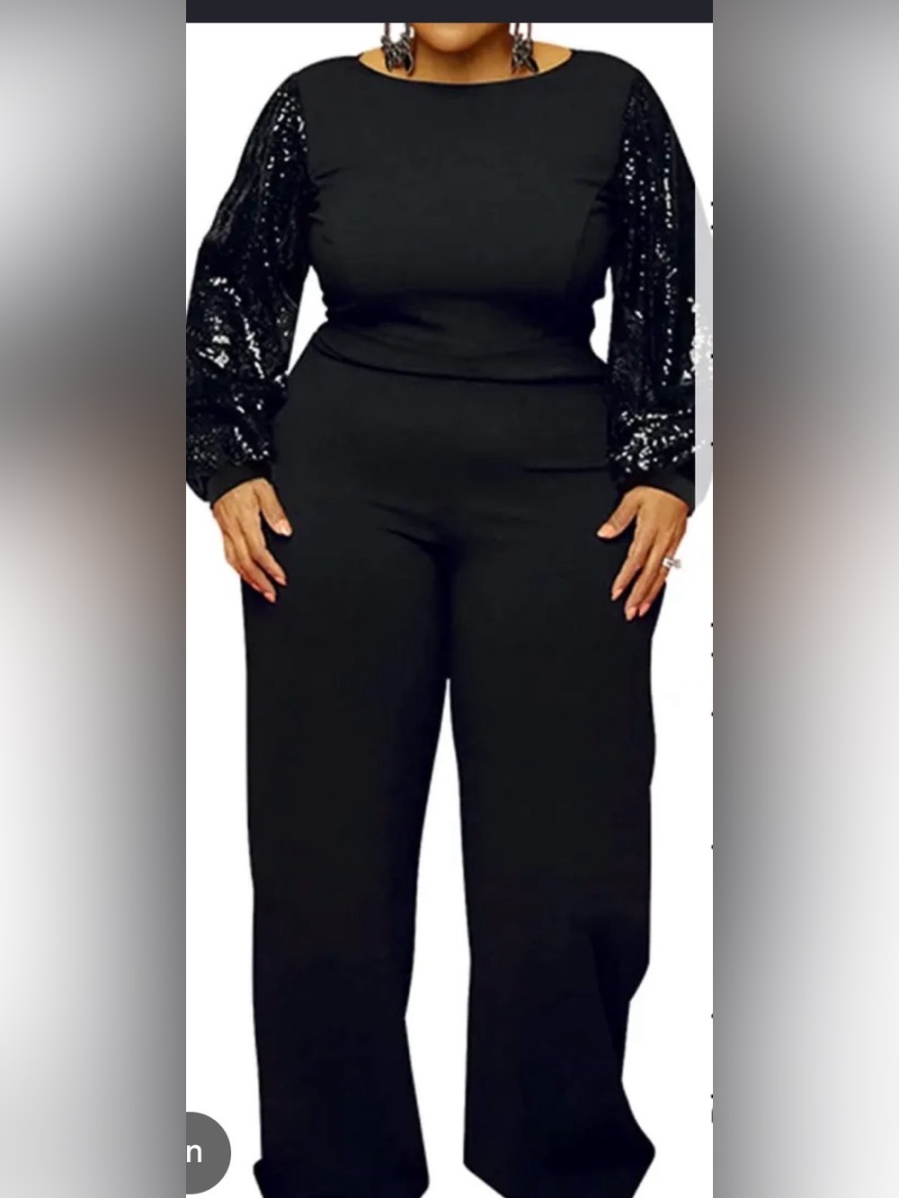 Black Sequin Jumpsuit